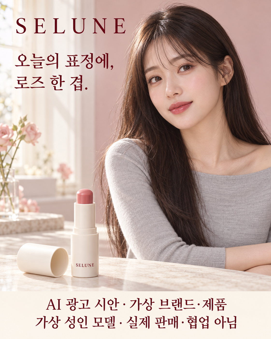 오늘의 표정에, 로즈 한 겹. — SNS 광고 이미지 · 3장 · 세로 4:5