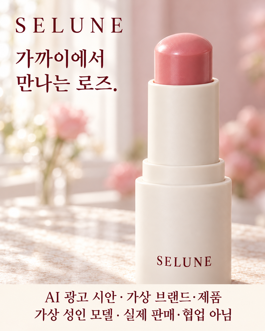03 · 가까이에서 만나는 질감 — 같은 컬러 밤의 둥근 끝과 아이보리 케이스의 재질을 가까이 담았습니다.